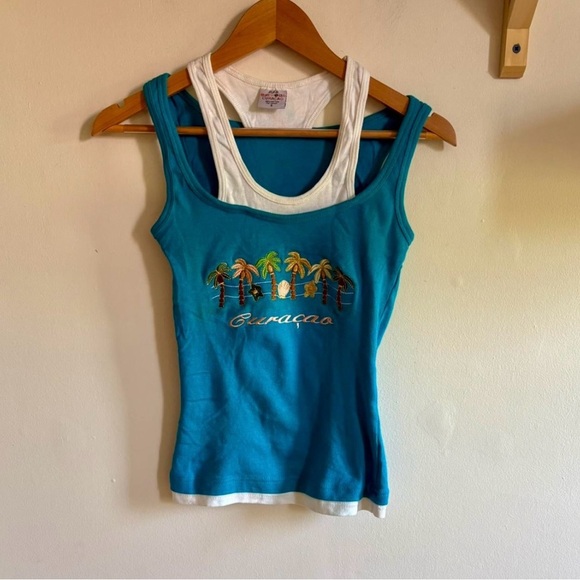 Y2K 2000’s Curacao Layered Camisole (Small) - Picture 3 of 5